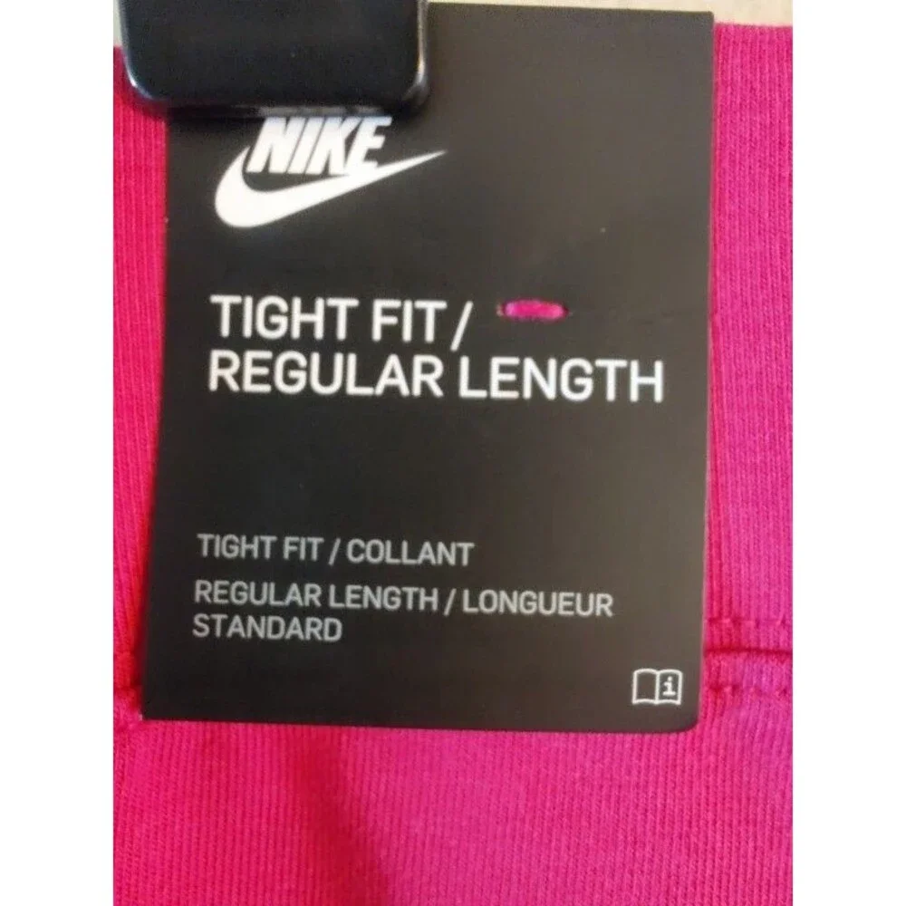 New with tag Women's Nike Cotton Polyester Hot Pink Leggings with Logo Size L
